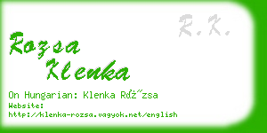 rozsa klenka business card